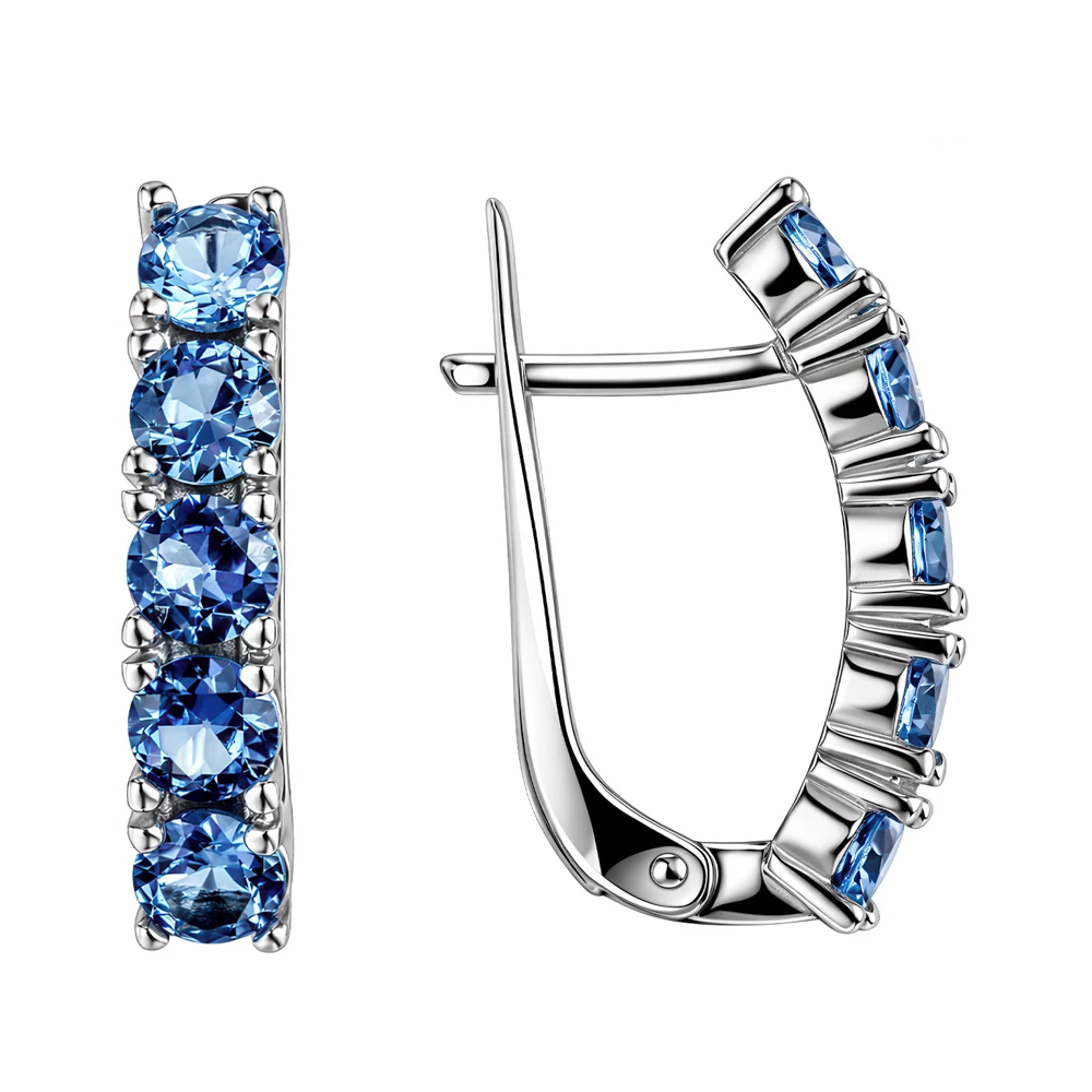 Серьги с фианитами из серебра 925 пробы