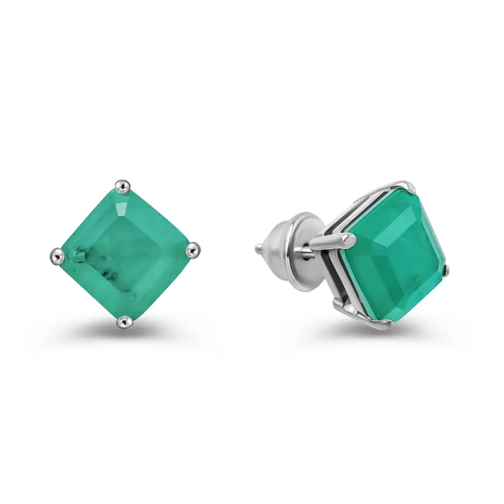 Серьги с горным хрусталём из серебра 925 пробы