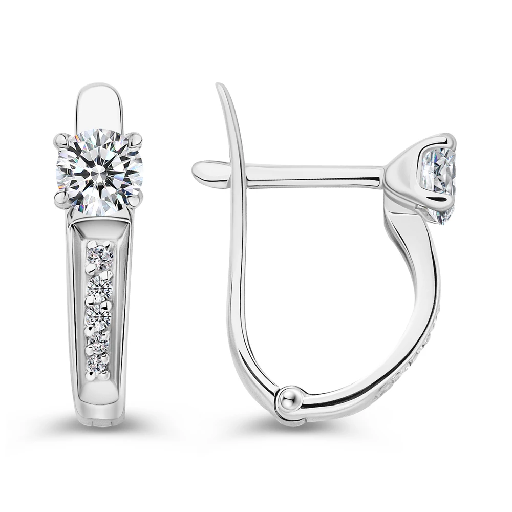 Серьги с фианитами из серебра 925 пробы