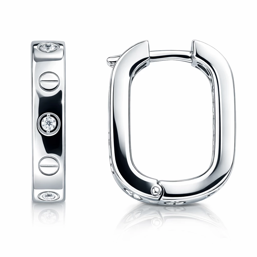 Серьги с фианитами из серебра 925 пробы