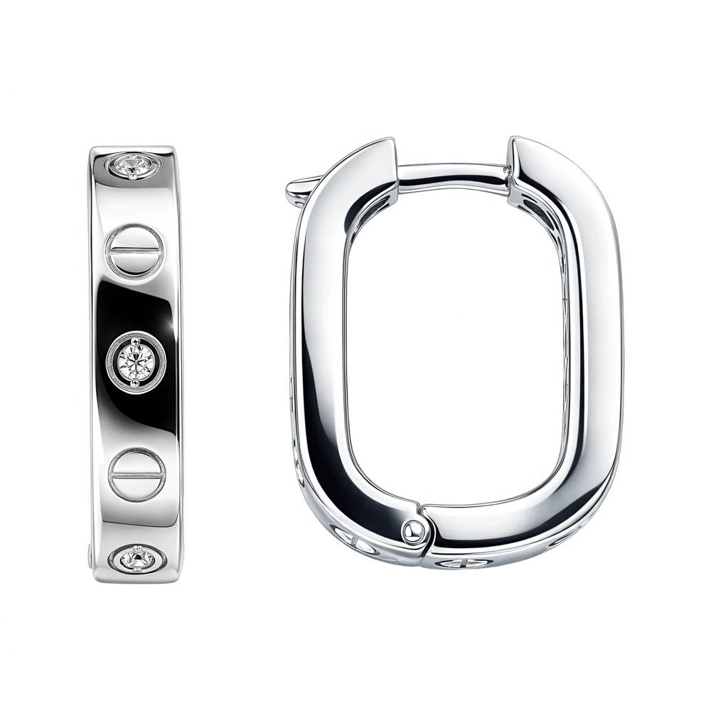 Серьги с фианитами из серебра 925 пробы