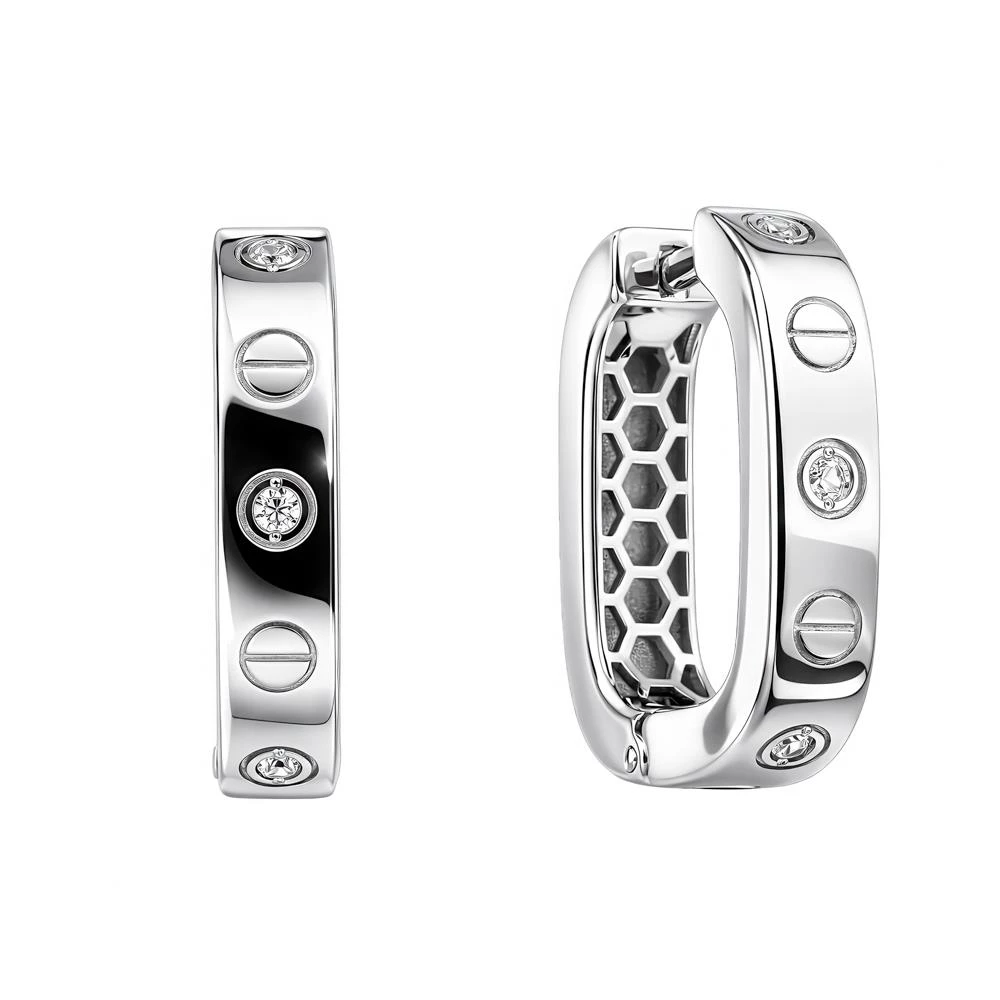 Серьги с фианитами из серебра 925 пробы