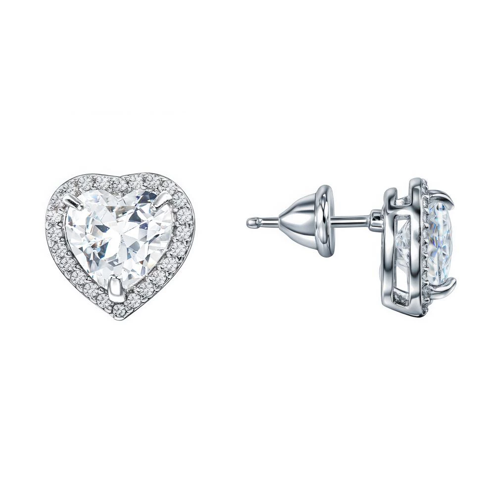 Серьги с фианитами из серебра 925 пробы