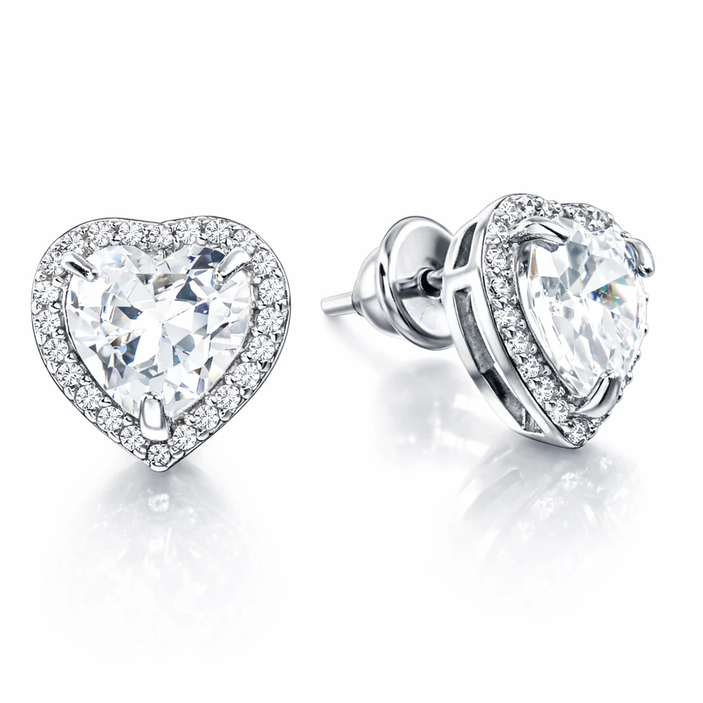 Серьги с фианитами из серебра 925 пробы