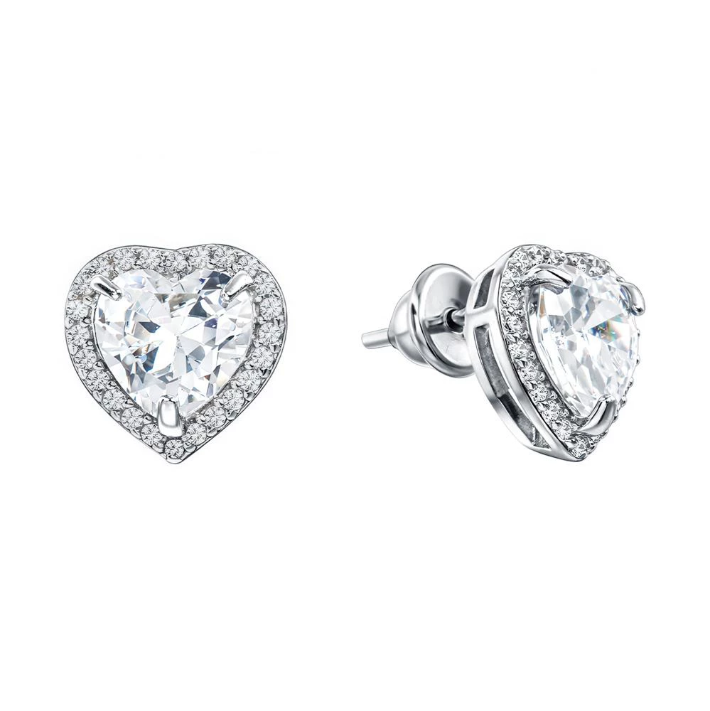 Серьги с фианитами из серебра 925 пробы
