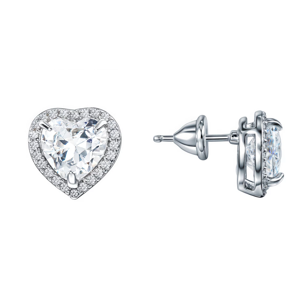 Серьги с фианитами из серебра 925 пробы