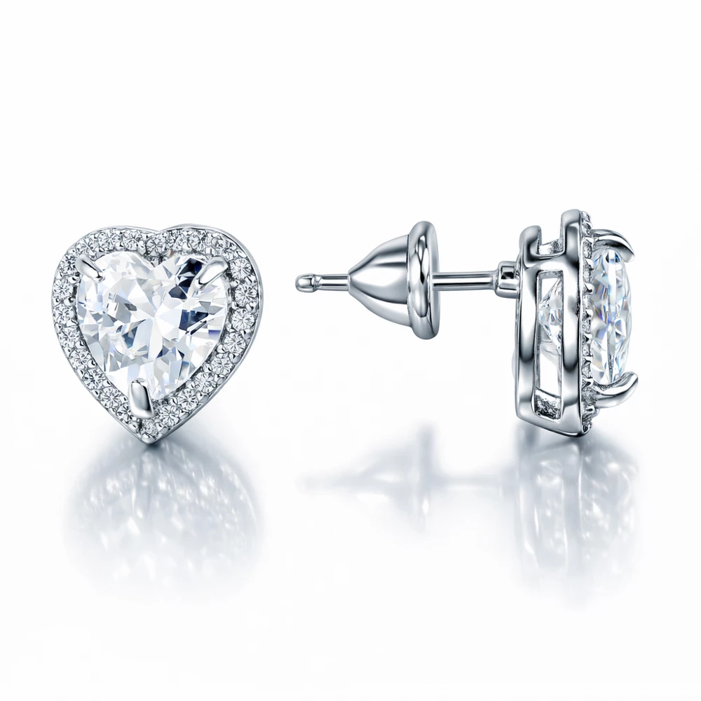 Серьги с фианитами из серебра 925 пробы