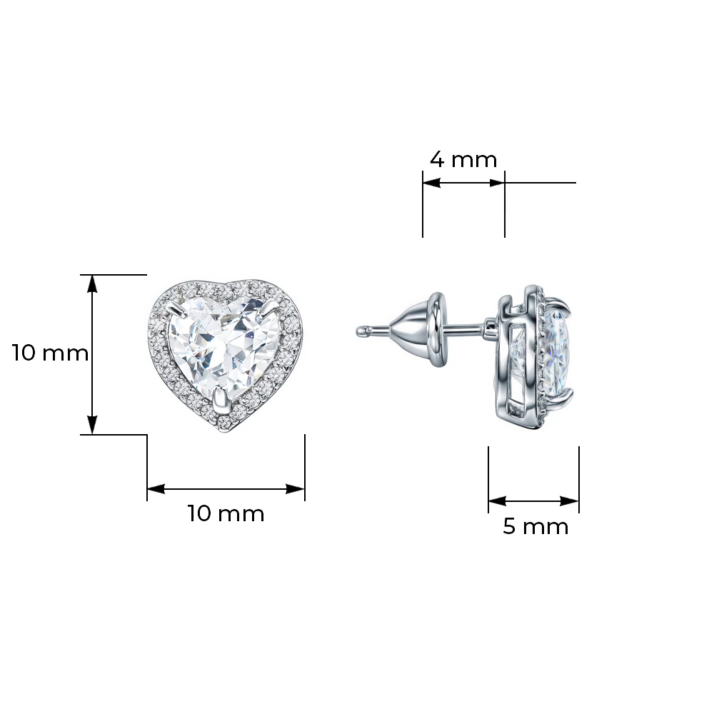 Серьги с фианитами из серебра 925 пробы