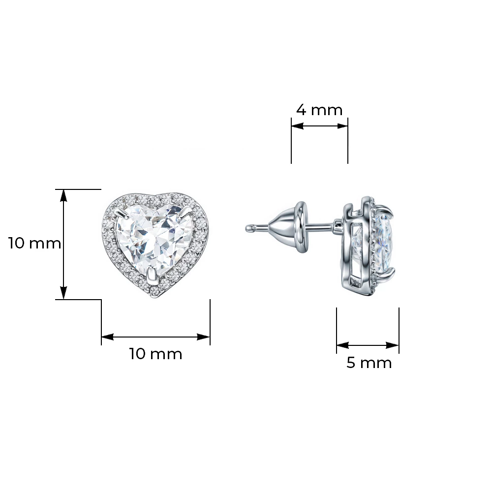 Серьги с фианитами из серебра 925 пробы