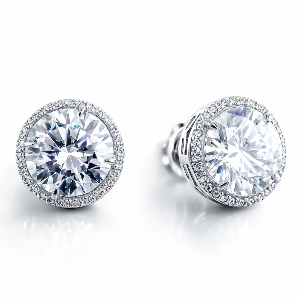 Серьги с фианитами из серебра 925 пробы