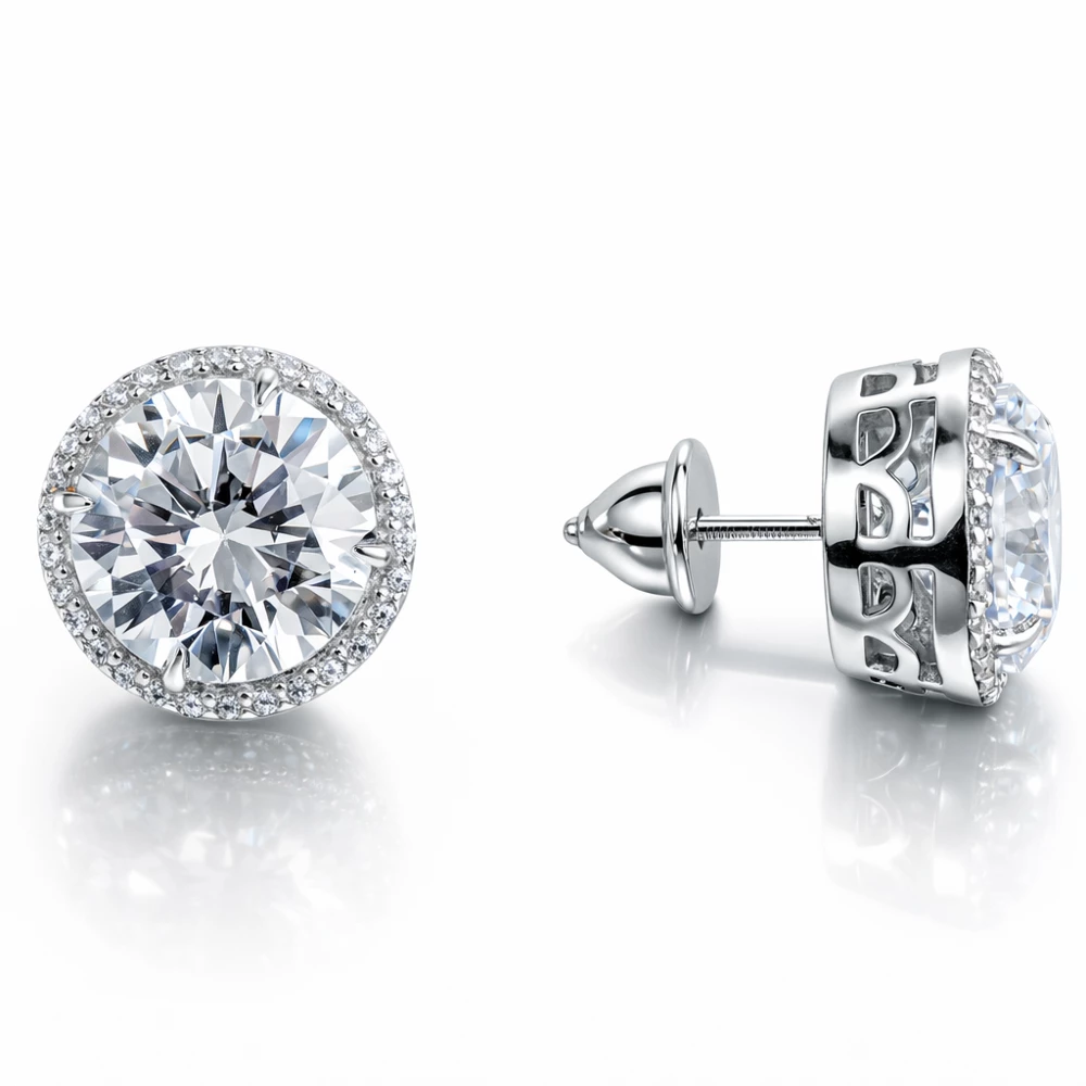 Серьги с фианитами из серебра 925 пробы