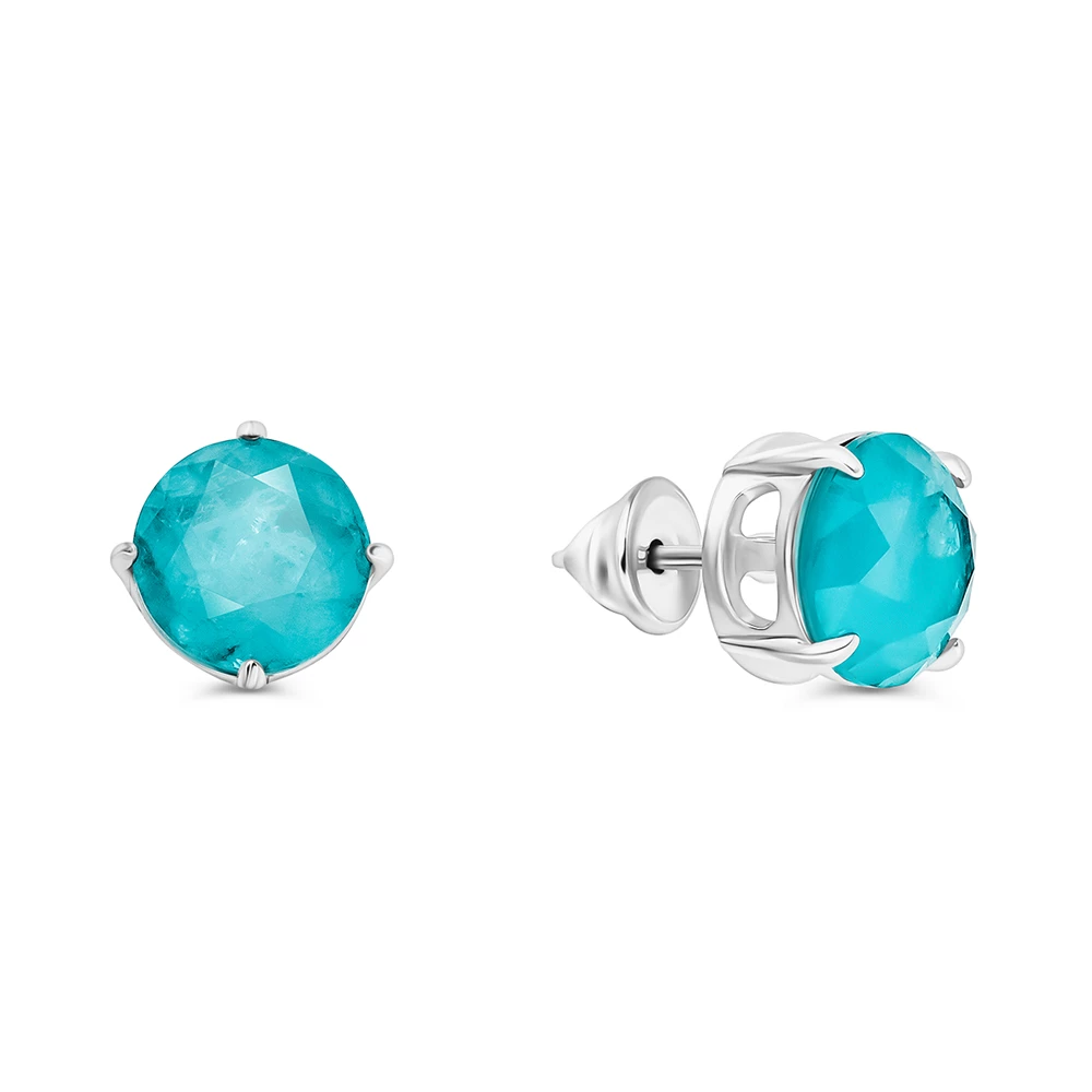 Серьги с горным хрусталём из серебра 925 пробы