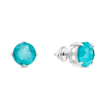 Серьги с горным хрусталём из серебра 925 пробы