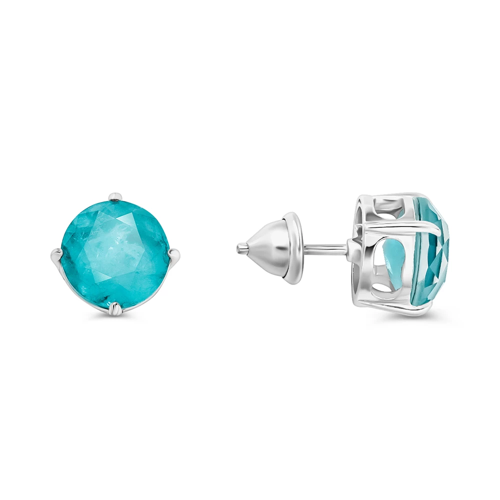 Серьги с горным хрусталём из серебра 925 пробы