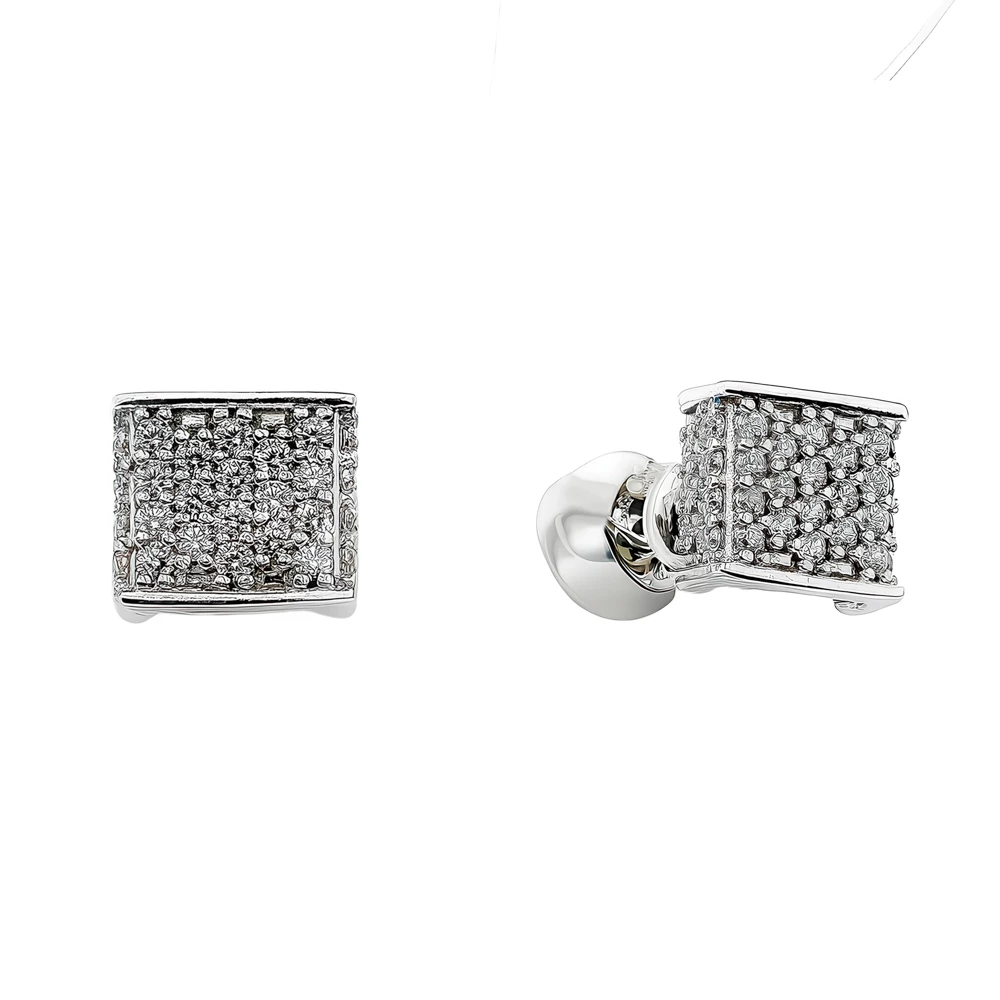 Серьги с фианитами из серебра 925 пробы