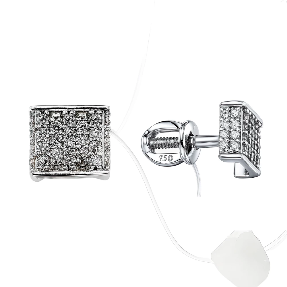 Серьги с фианитами из серебра 925 пробы