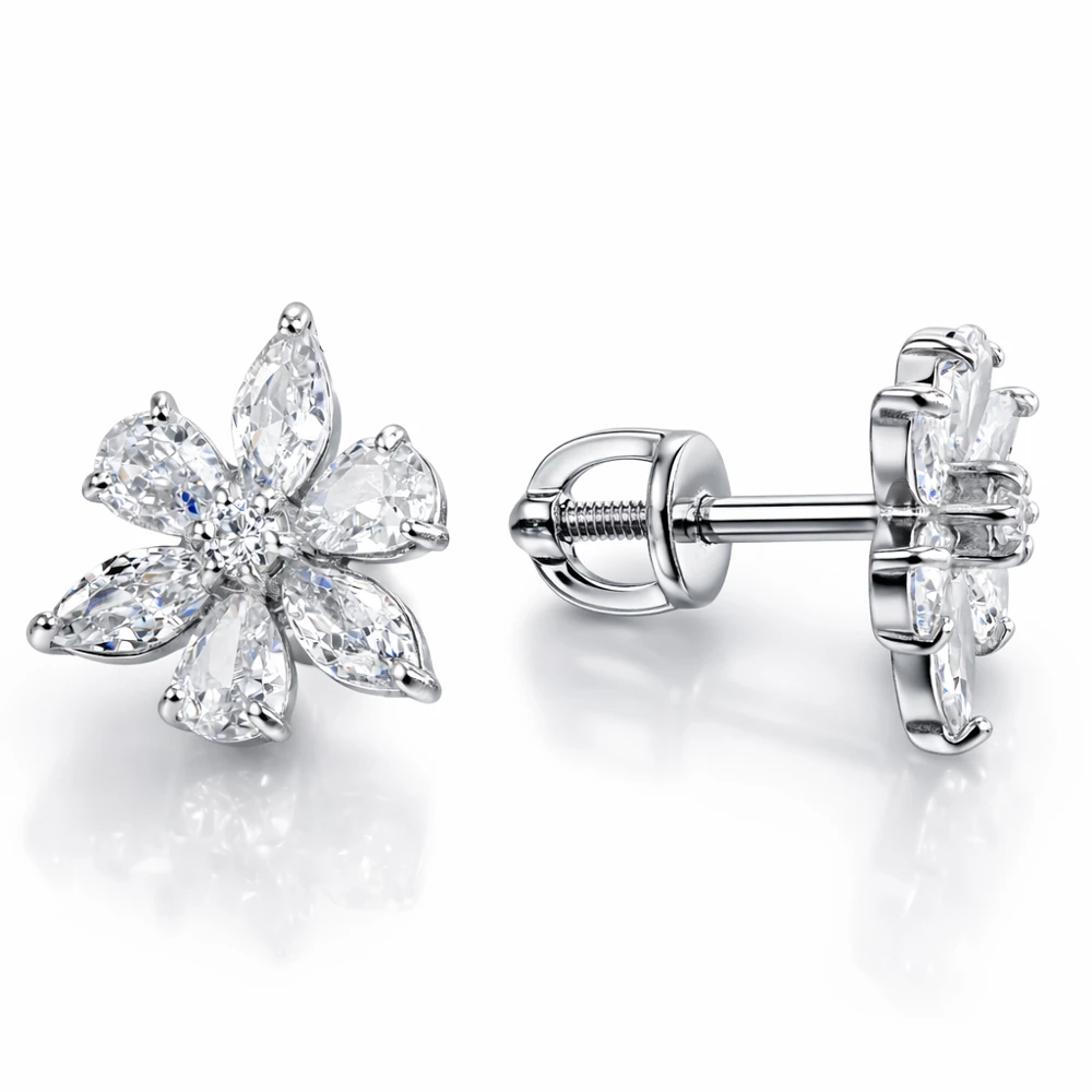 Серьги с фианитами из серебра 925 пробы