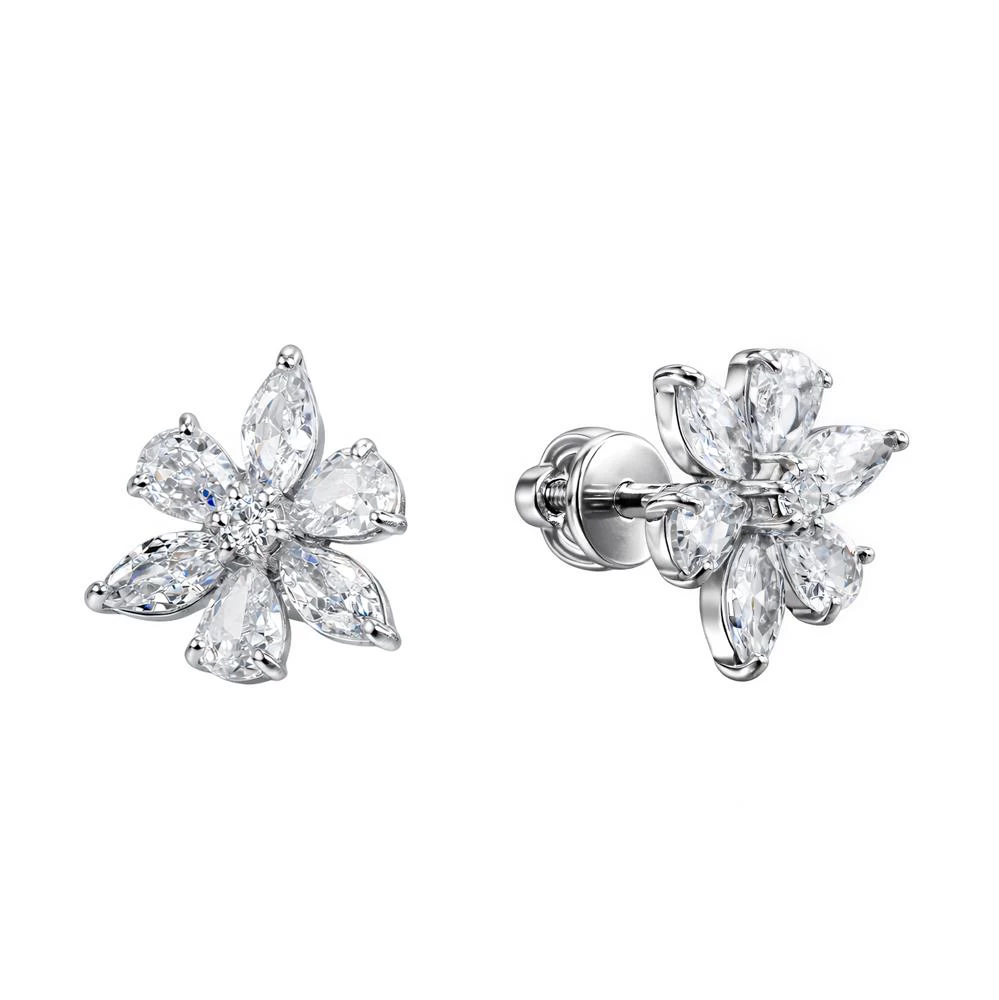 Серьги с фианитами из серебра 925 пробы