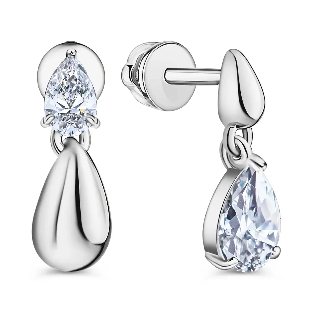 Серьги с фианитами из серебра 925 пробы 1