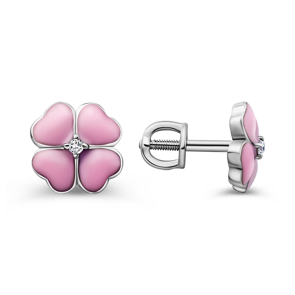 Серьги с фианитами из серебра 925 пробы