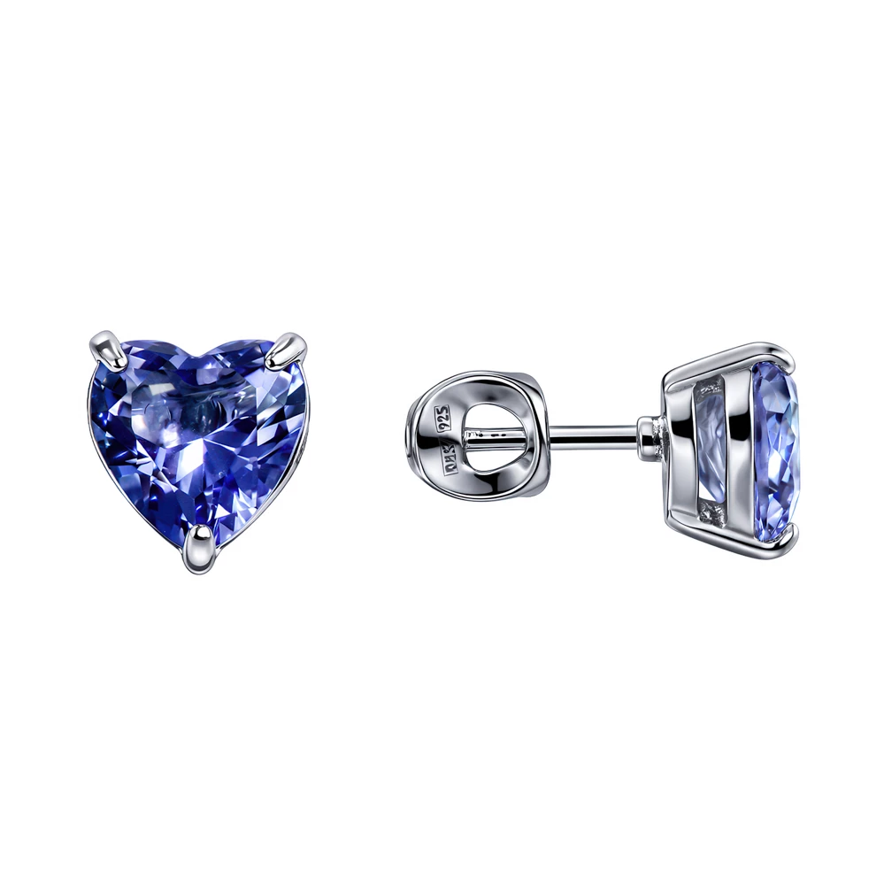 Серьги с кварцами синтетическими из серебра 925 пробы