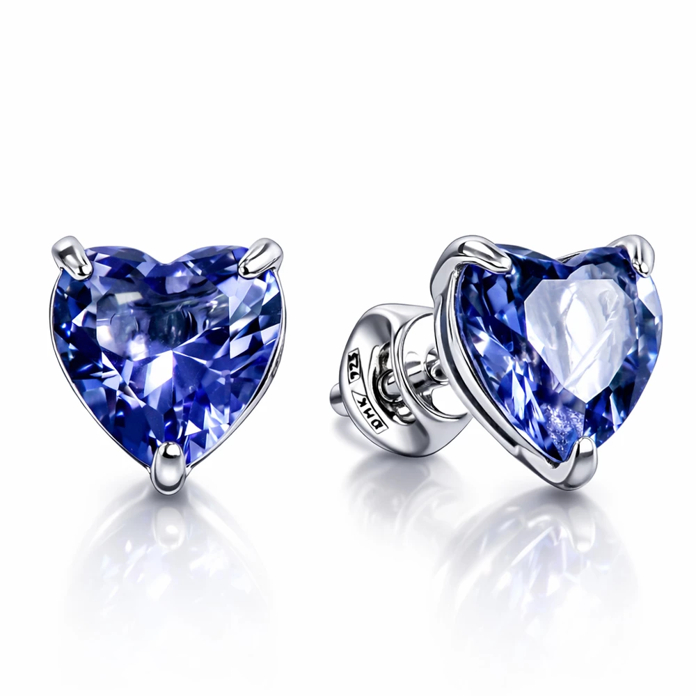 Серьги с кварцами синтетическими из серебра 925 пробы