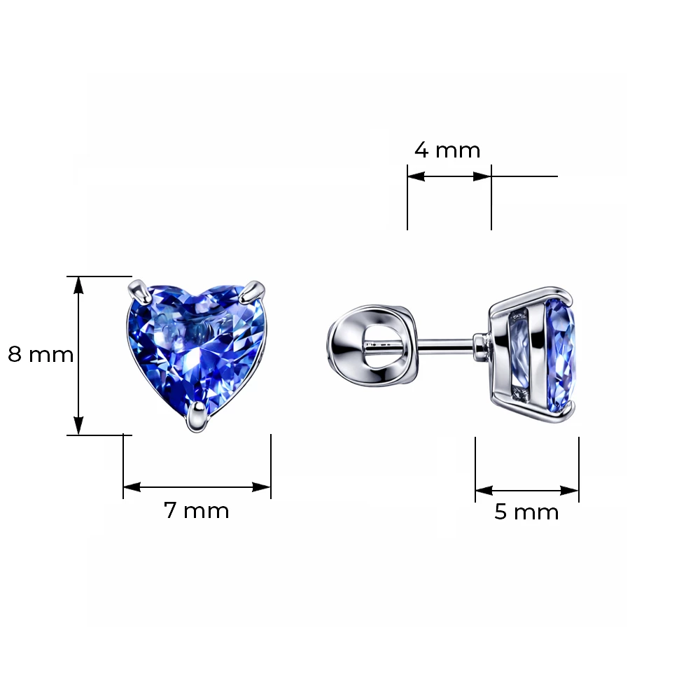 Серьги с кварцами синтетическими из серебра 925 пробы
