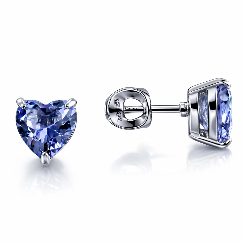 Серьги с кварцами синтетическими из серебра 925 пробы