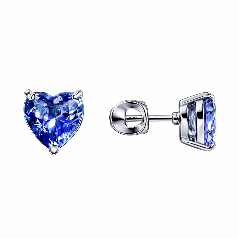 Серьги с кварцами синтетическими из серебра 925 пробы