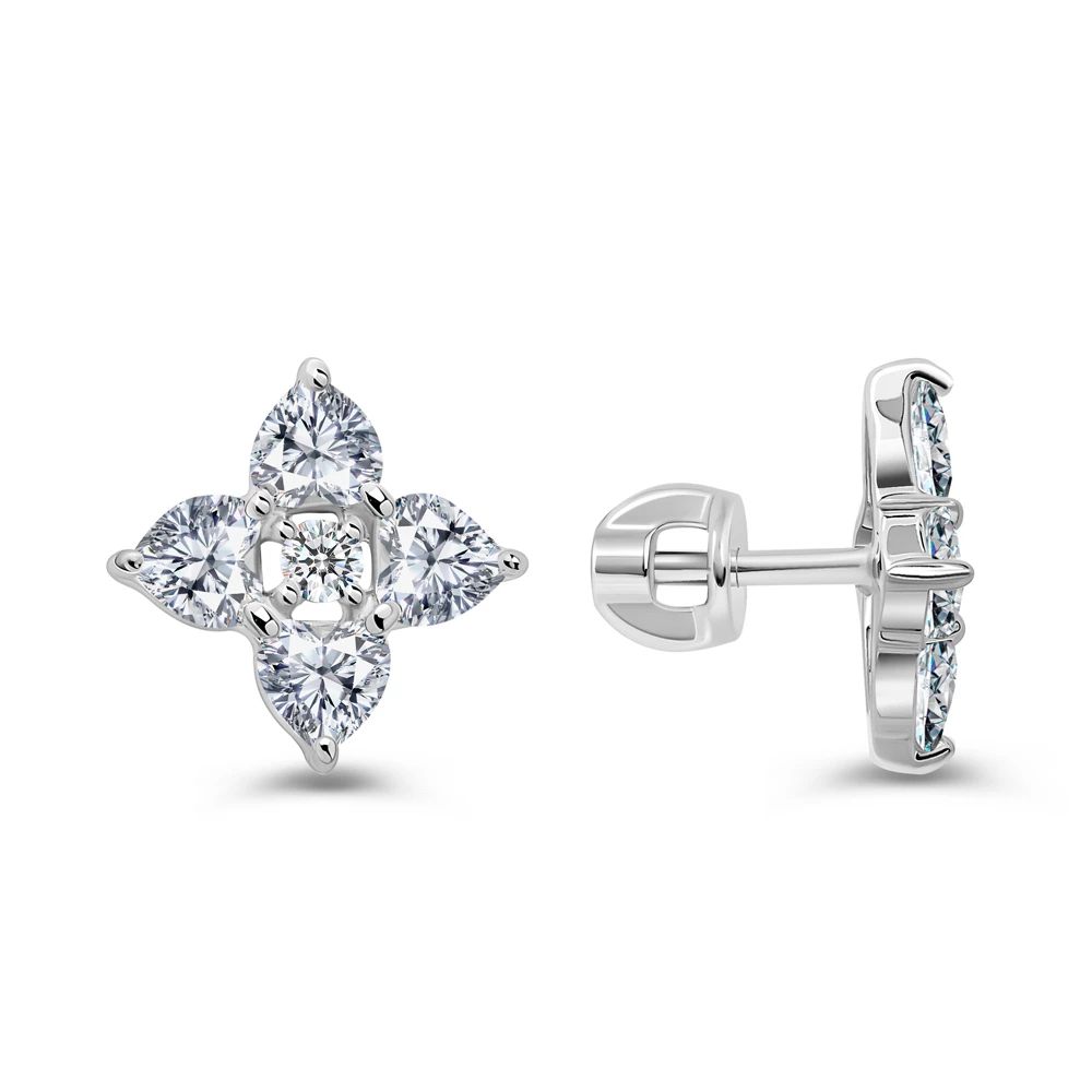 Серьги с фианитами из серебра 925 пробы