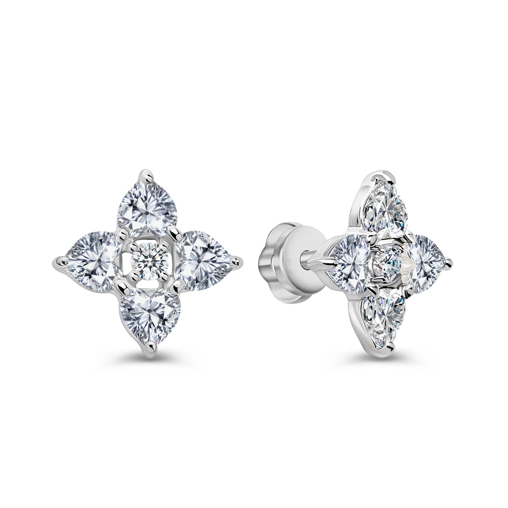 Серьги с фианитами из серебра 925 пробы