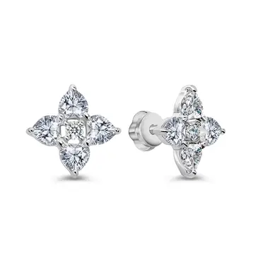 Серьги с фианитами из серебра 925 пробы
