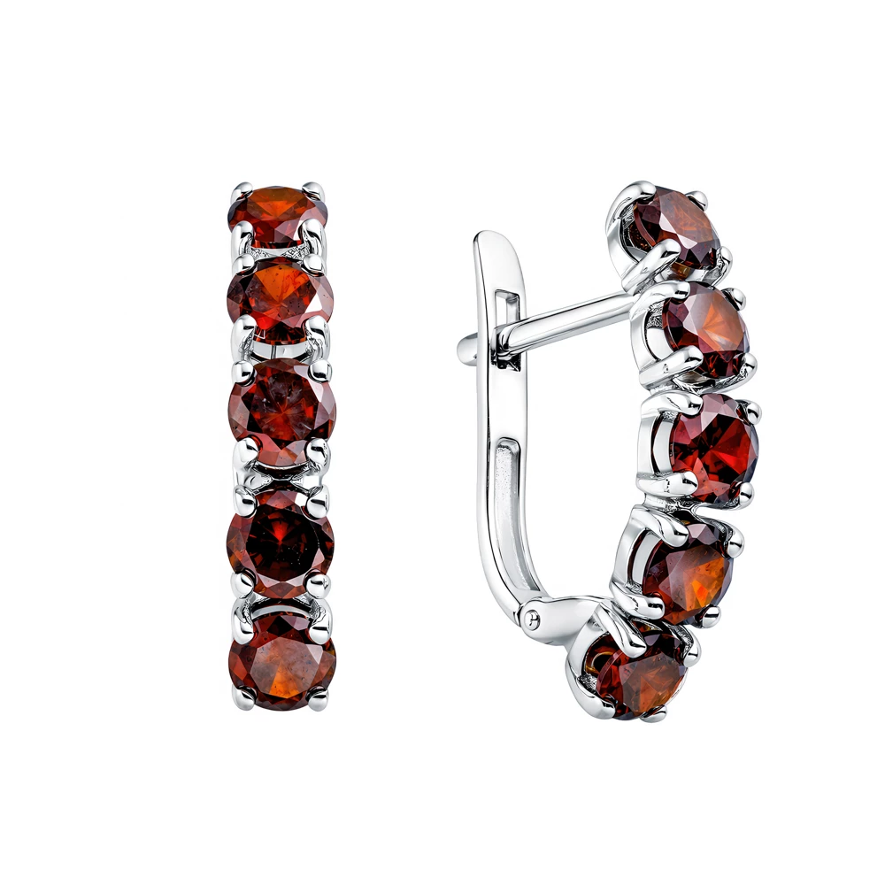 Серьги с фианитами из серебра 925 пробы