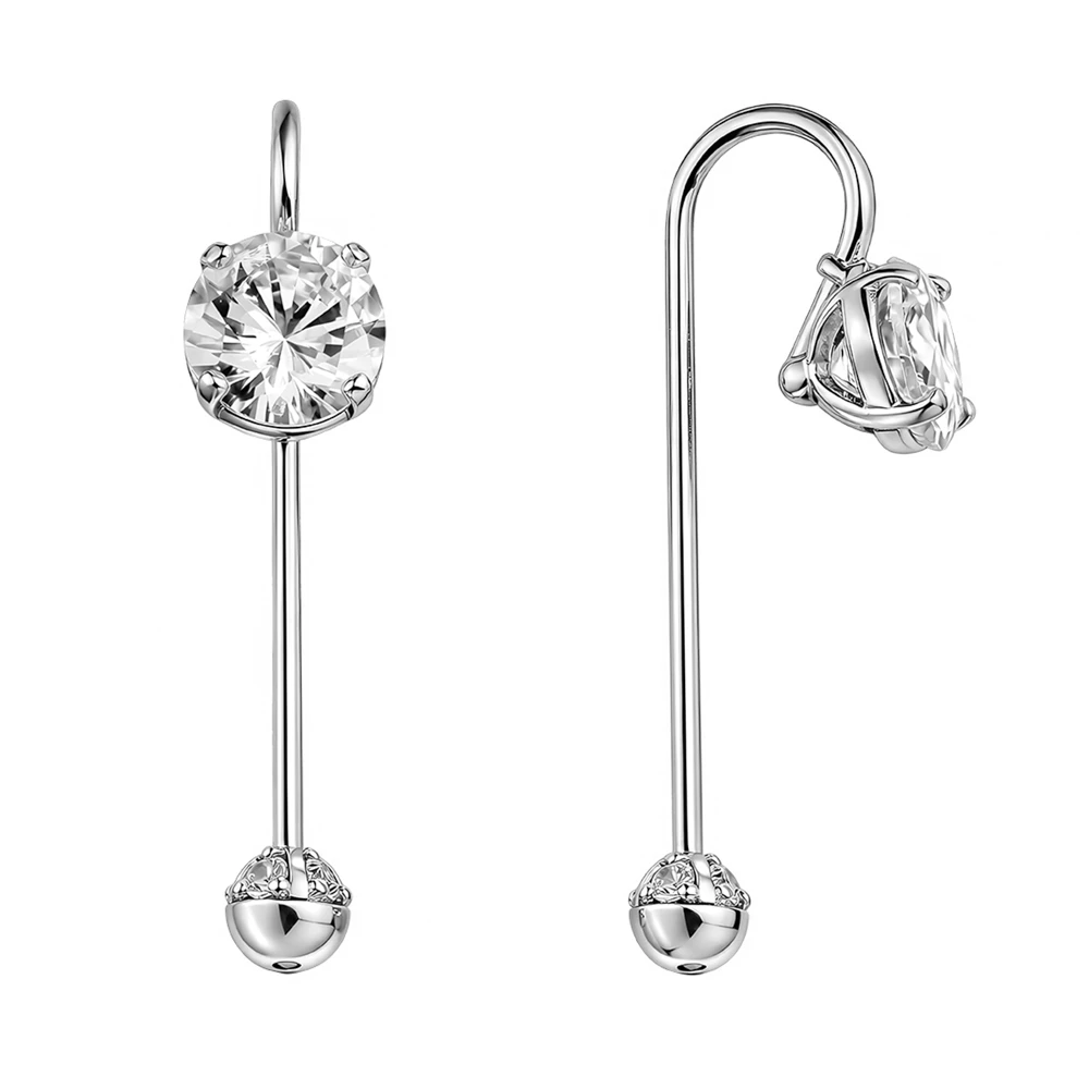 Серьги с фианитами из серебра 925 пробы