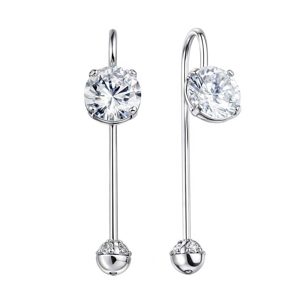 Серьги с фианитами из серебра 925 пробы