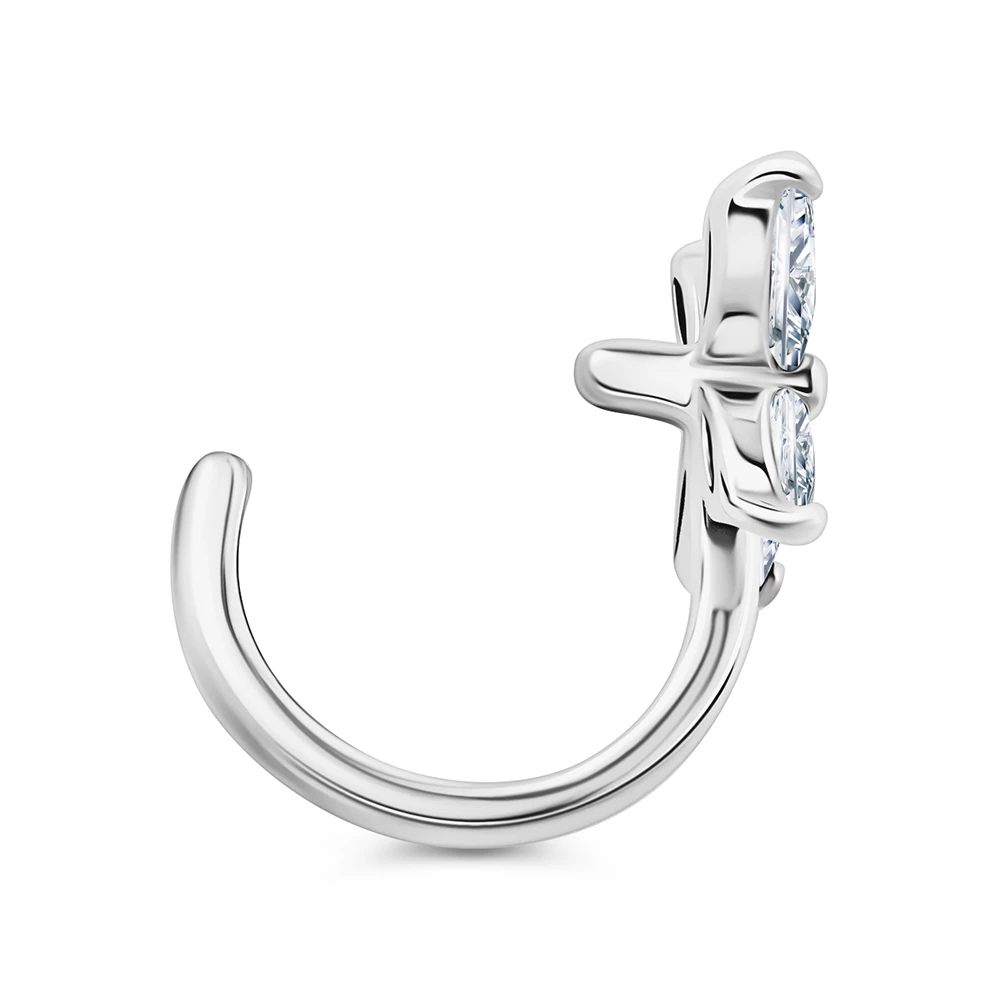 Серьга с фианитами из серебра 925 пробы