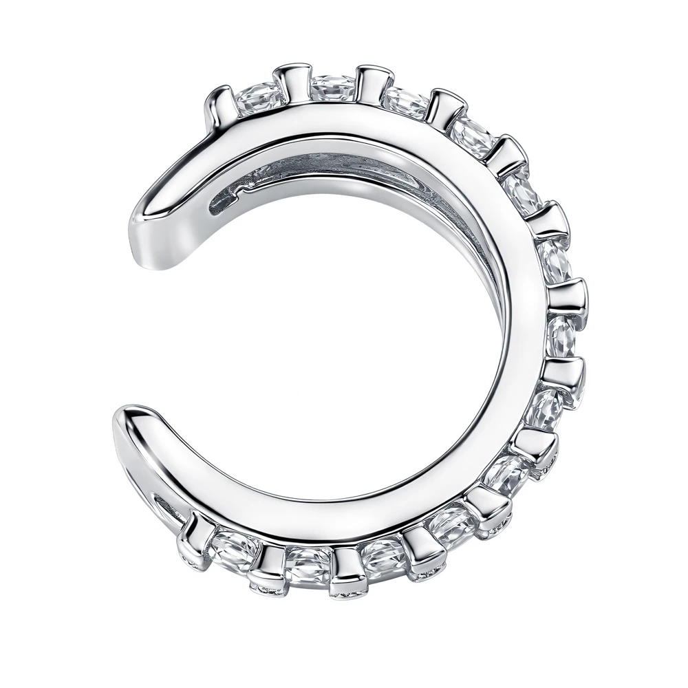 Серьга с фианитами из серебра 925 пробы