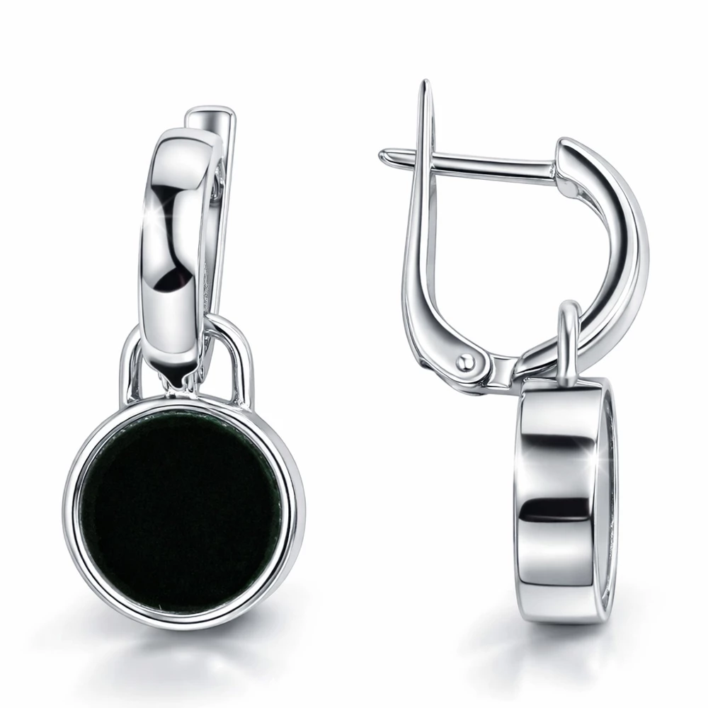 Серьги с агатами и перламутром из серебра 925 пробы