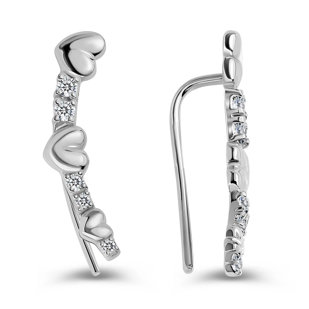 Серьги с фианитами из серебра 925 пробы