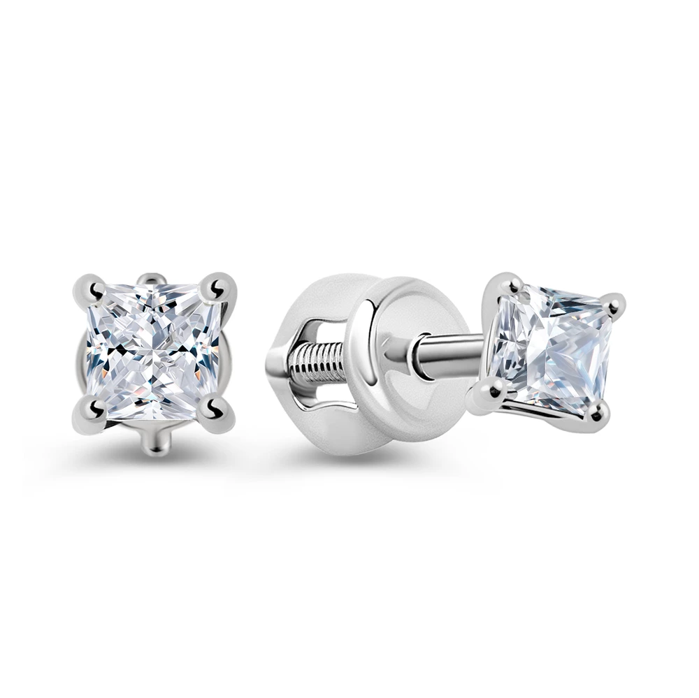 Серьги с фианитами из серебра 925 пробы