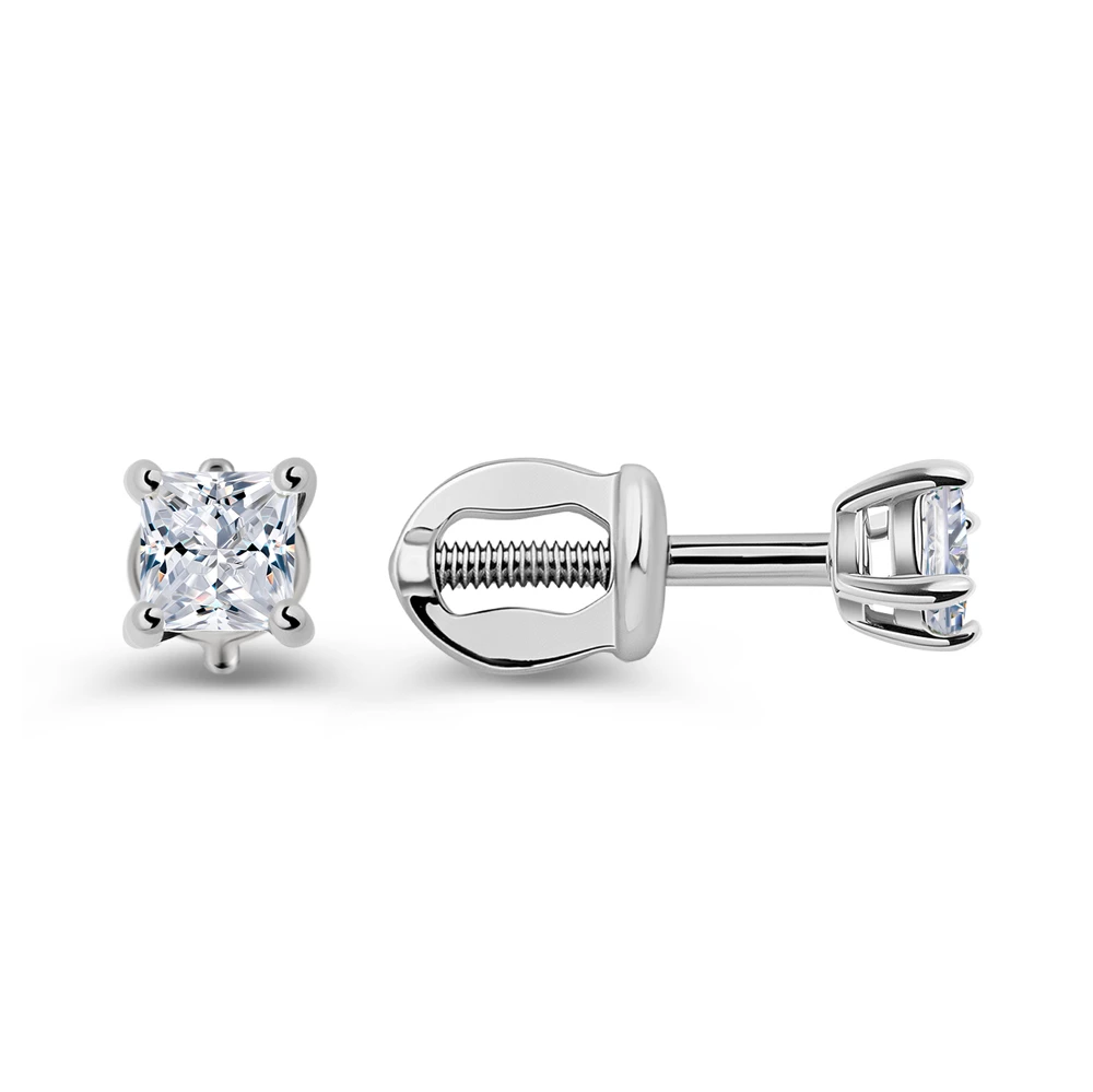 Серьги с фианитами из серебра 925 пробы