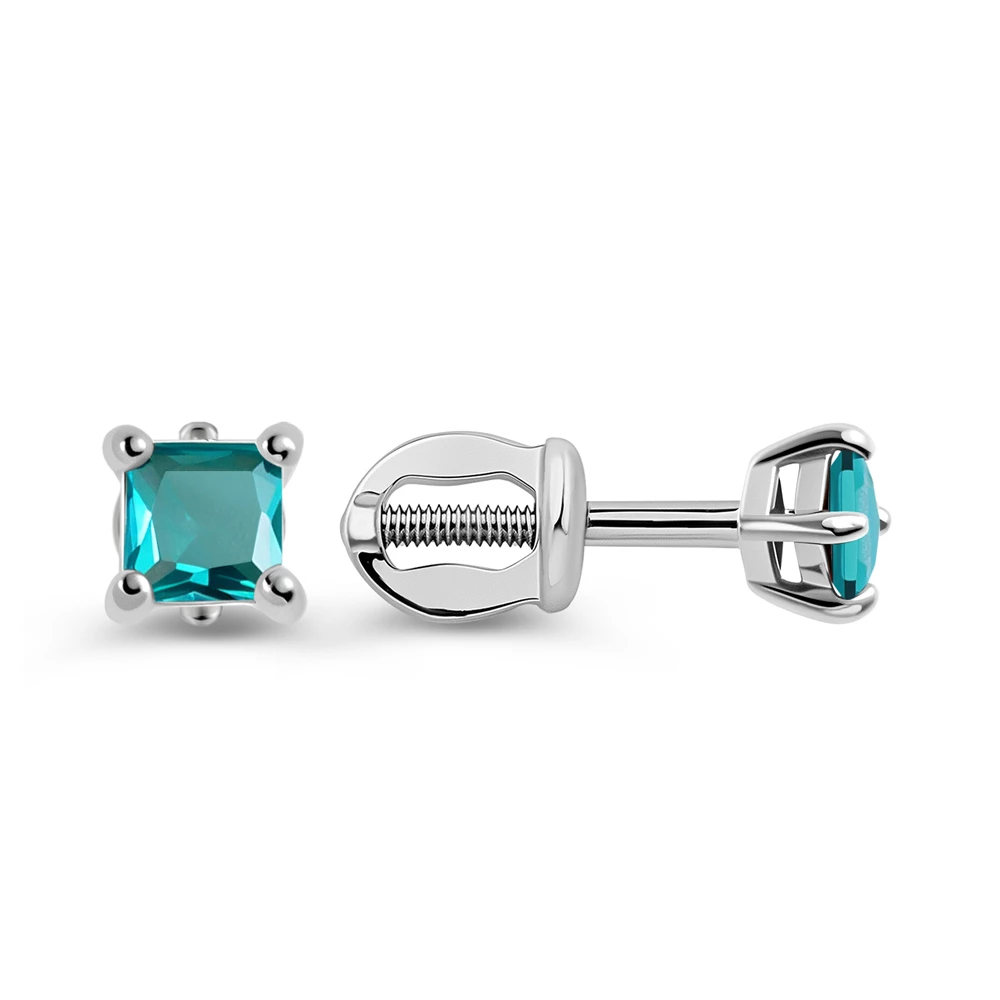 Серьги с фианитами из серебра 925 пробы