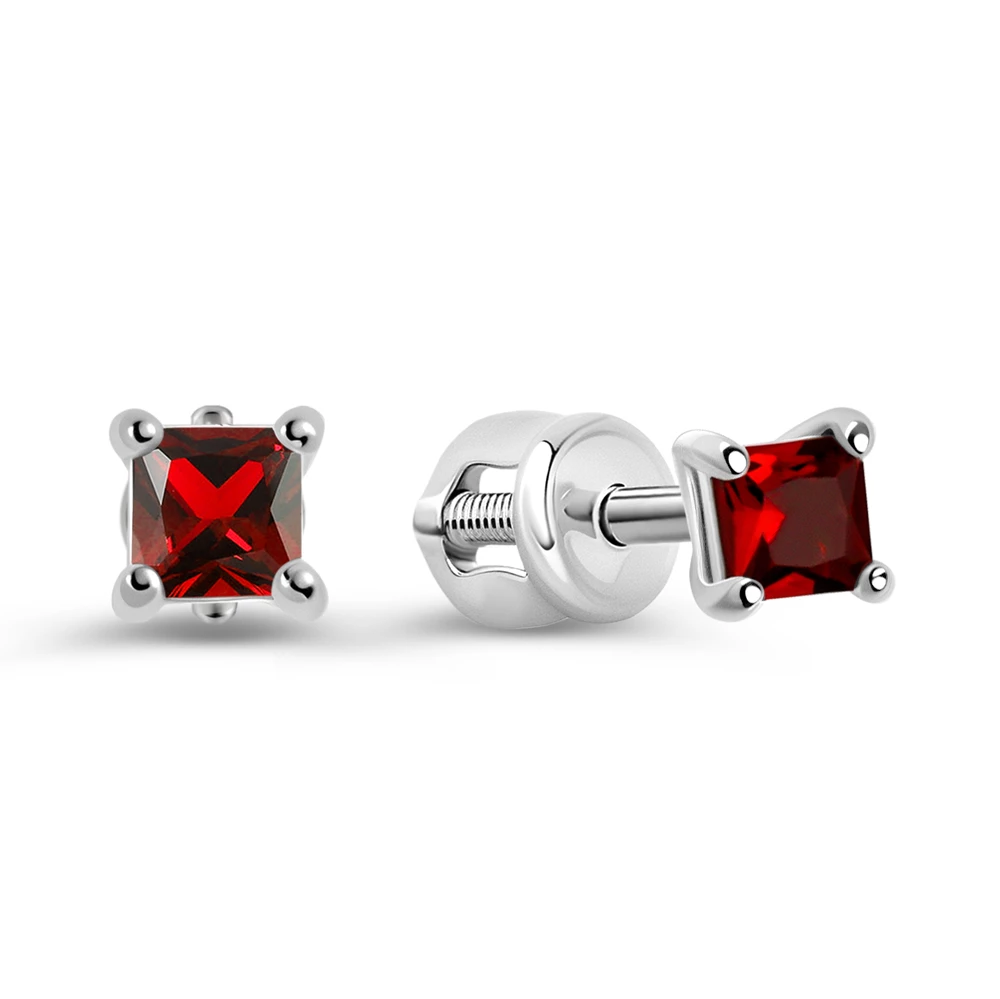 Серьги с фианитами из серебра 925 пробы