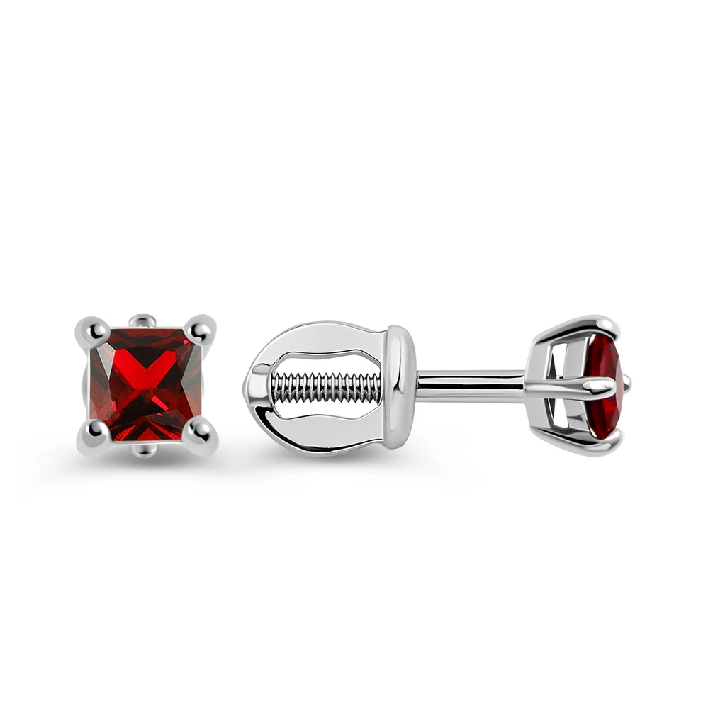 Серьги с фианитами из серебра 925 пробы