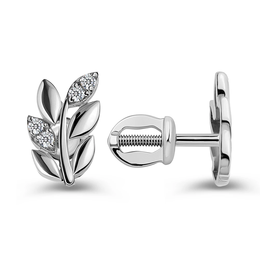 Серьги с фианитами из серебра 925 пробы