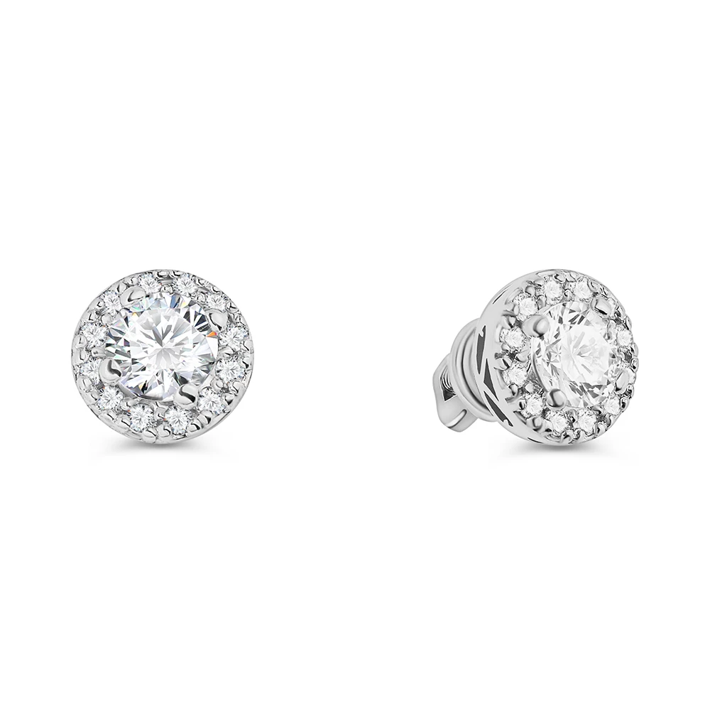 Серьги с фианитами из серебра 925 пробы