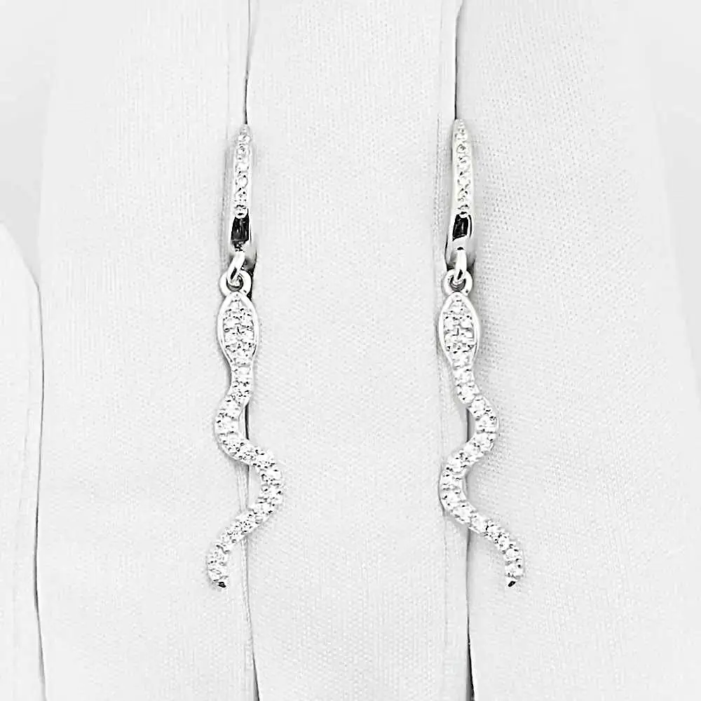Серьги с фианитами из серебра 925 пробы 2