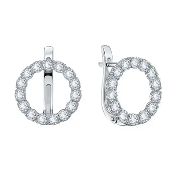 Серьги с фианитами из серебра 925 пробы