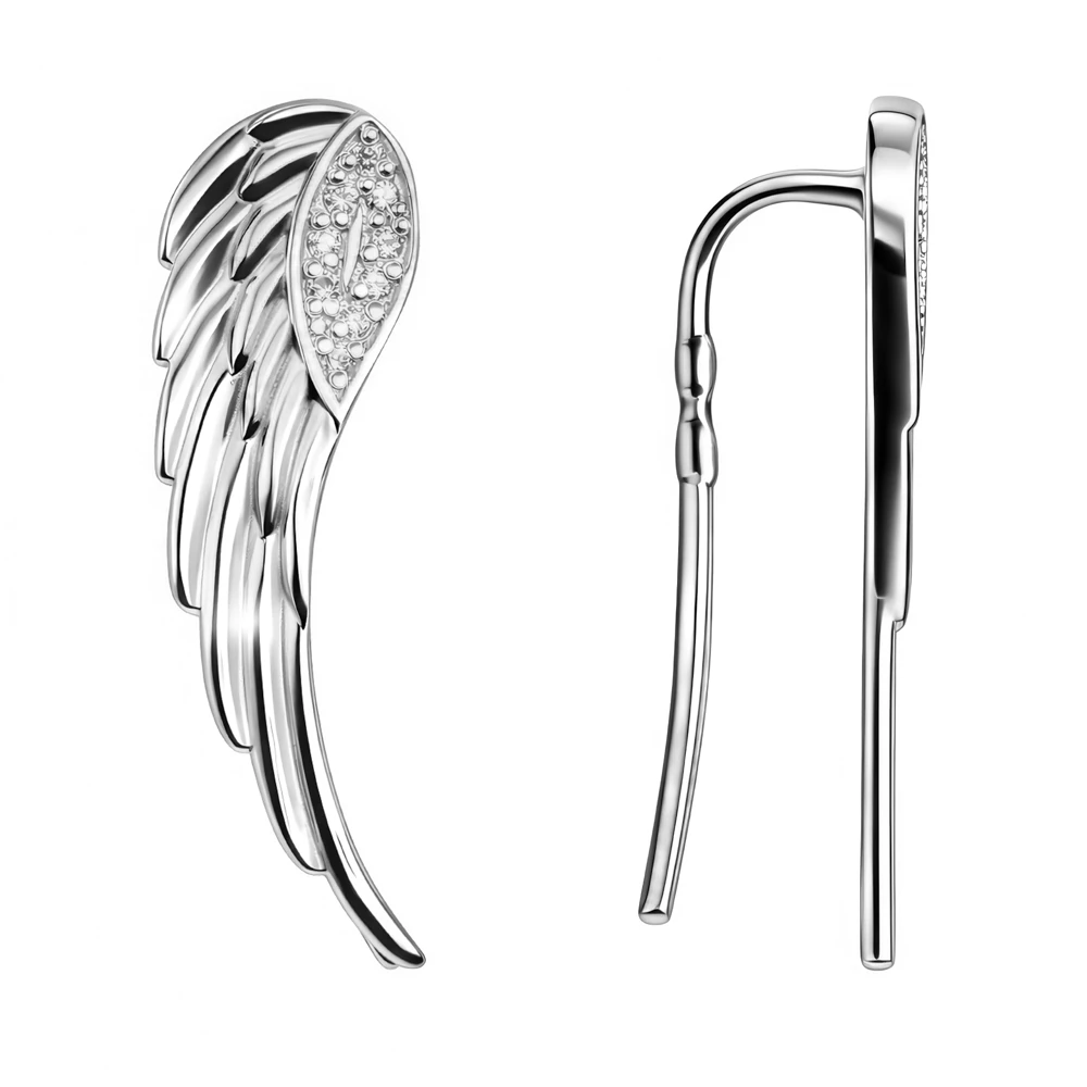 Серьги с фианитами из серебра 925 пробы