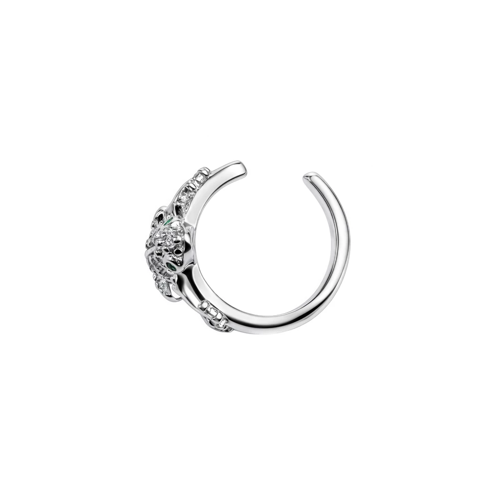 Серьга с фианитами из серебра 925 пробы